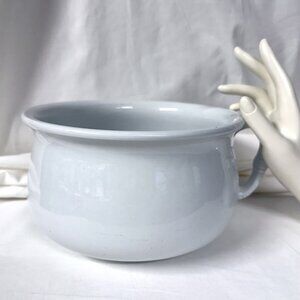 Antique J & G Meakin Ironstone Chamber Pot White Embossed Floral England 1800s